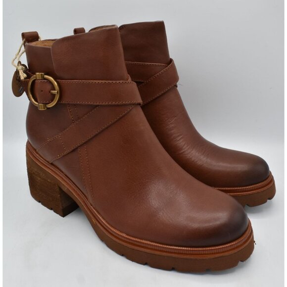 Sofft Womens Size 11 Jenine Bourbon Leather Zip Block Heel Ankle Boots Shoes - Picture 3 of 15